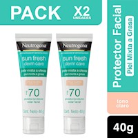 Pack X2 Derm Care Bloqueador Facial Piel Clara Neutrogena